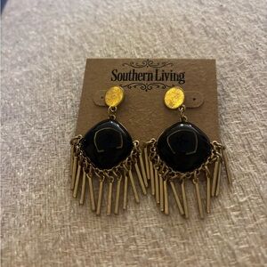 Southern Living Gold and Black Dangle Earrings